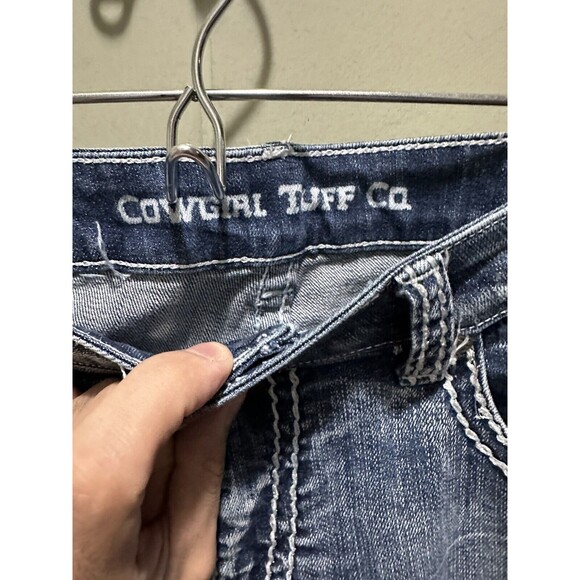 Cowgirl Tuff Girls Double Lucky Mid Rise Bootcut Denim Jeans Size 34Lx35W EUC - Picture 4 of 6